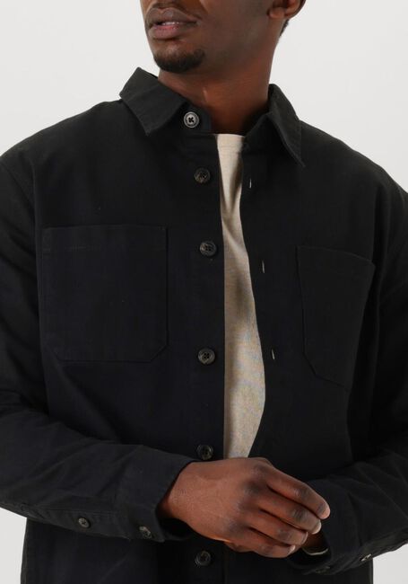 Zwarte SELECTED HOMME Overshirt SLHTRAVIS TWILL OVERSHIRT LS NOOS - large