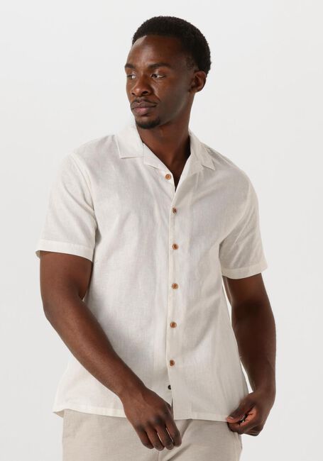Witte ANERKJENDT Overhemden AKLEO SSS COT/LINEN SHIRT - large