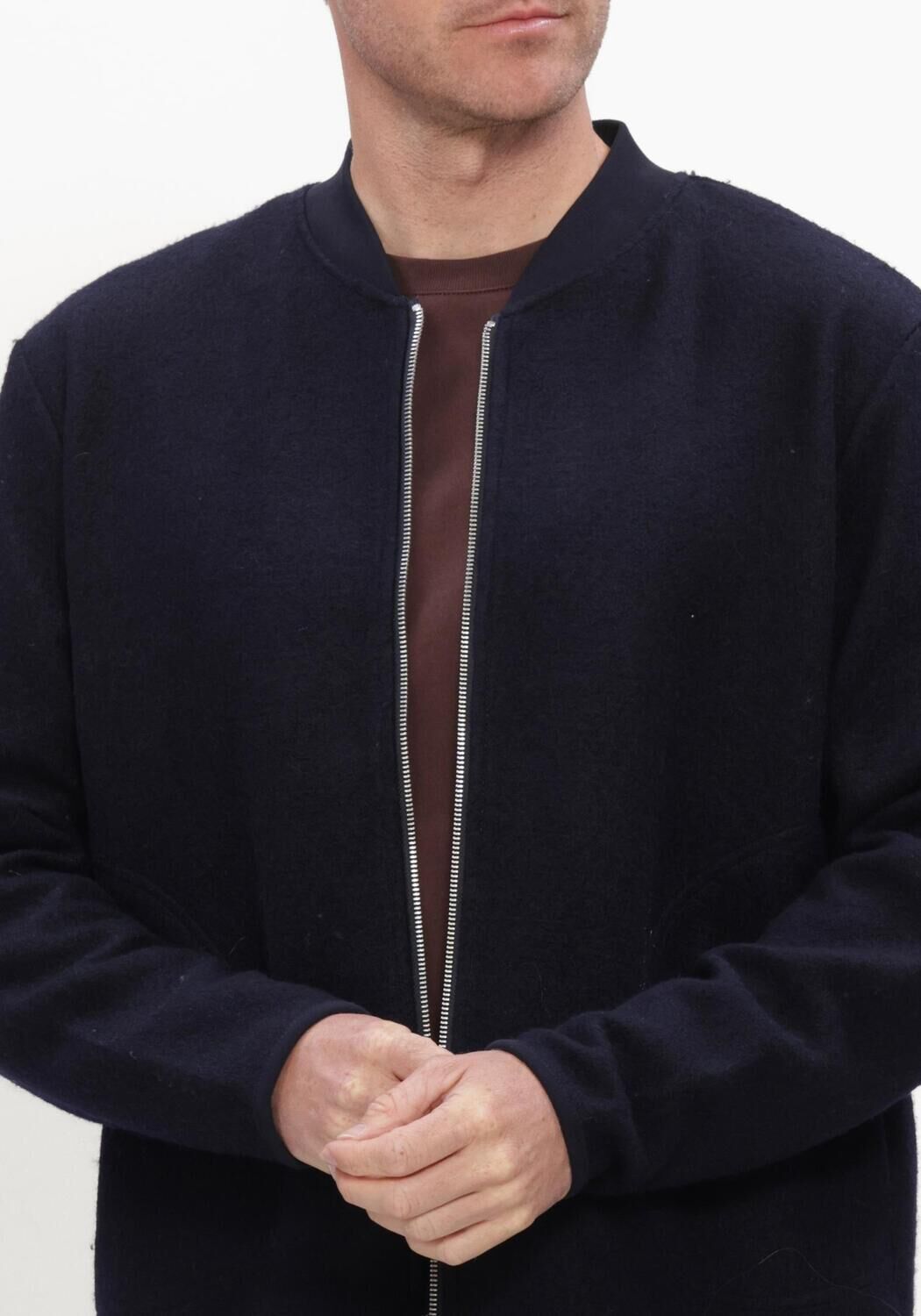 Blauwe RESTER&Ouml;DS Trui RTLUKE BOILED WOOL JACKET - large