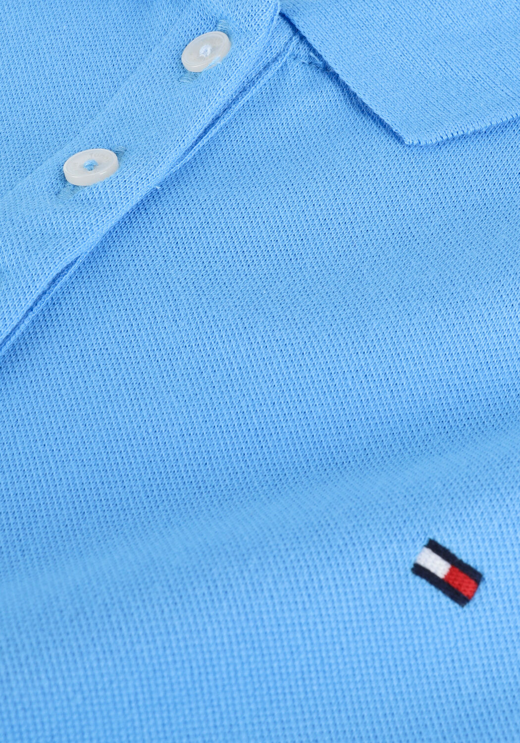 Lichtblauwe TOMMY HILFIGER Polo SHORT SLEEVE SLIM POLO - large