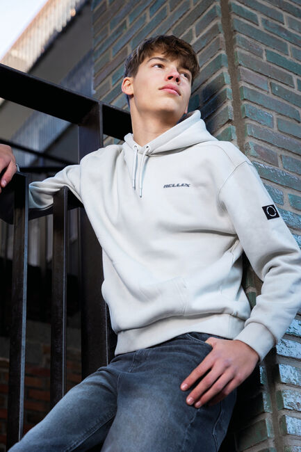 Beige RELLIX Sweater LOOSE FIT HOODIE BACKPRINT - large