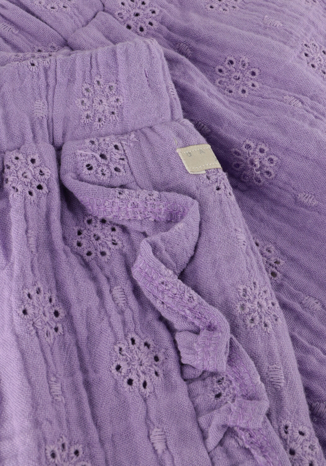 DAILY7 Meisjes Broeken Short Ruffle Muslin Broderie Paars