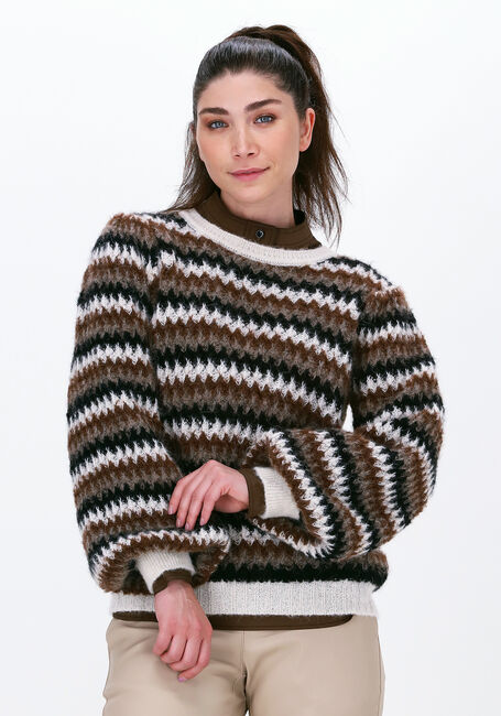 Bruine SECOND FEMALE Trui YOLANDA KNIT O-NECK - large