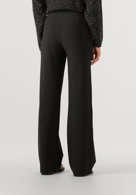 Donkergrijze JANSEN AMSTERDAM Wijde broek ELLEN BROEK HVM 411 WIDE LEG ELASTIQUE LOGO WAISTBAND - large