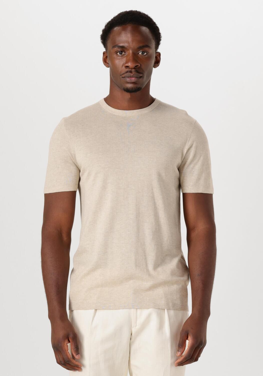 PROFUOMO Heren Polo's & T-shirts T-shirt Crew Neck Ss Beige