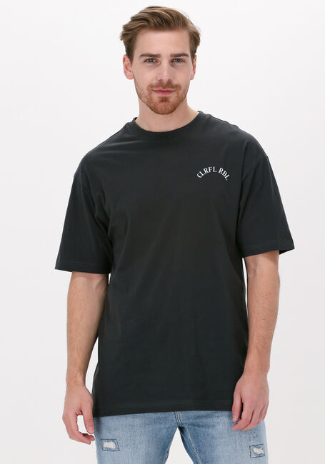 Zwarte COLOURFUL REBEL T-shirt TENNIS COURT BASIC TEE - large
