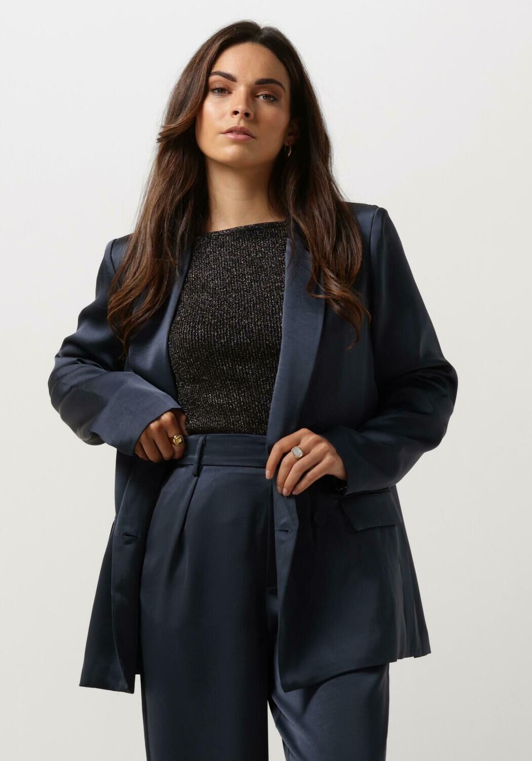 NEO NOIR Dames Blazers Jardin Heavy Sateen Blazer Donkerblauw