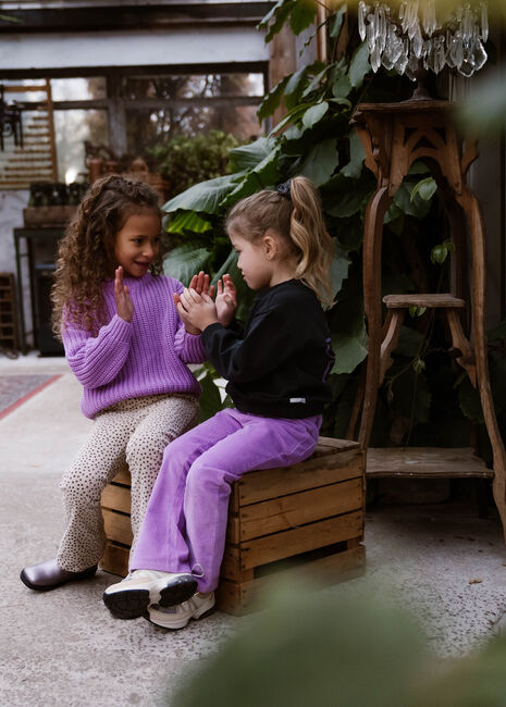 Paarse DAILY7 Trui CHUNCKY KNITTED SWEATER - large