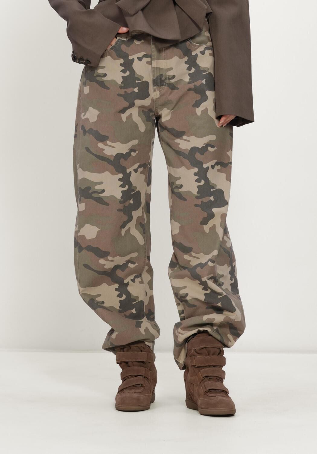 Multi CATWALK JUNKIE Straight leg jeans CAMO SUPER BARREL FIT JEANS - large