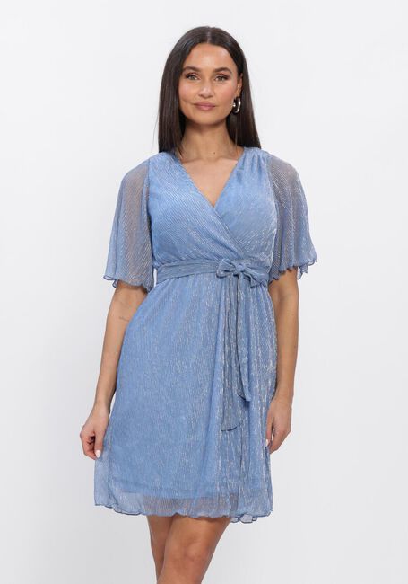 Lichtblauwe FREEBIRD Mini jurk F-JER-PLISSE-LUREX-26-1 - large