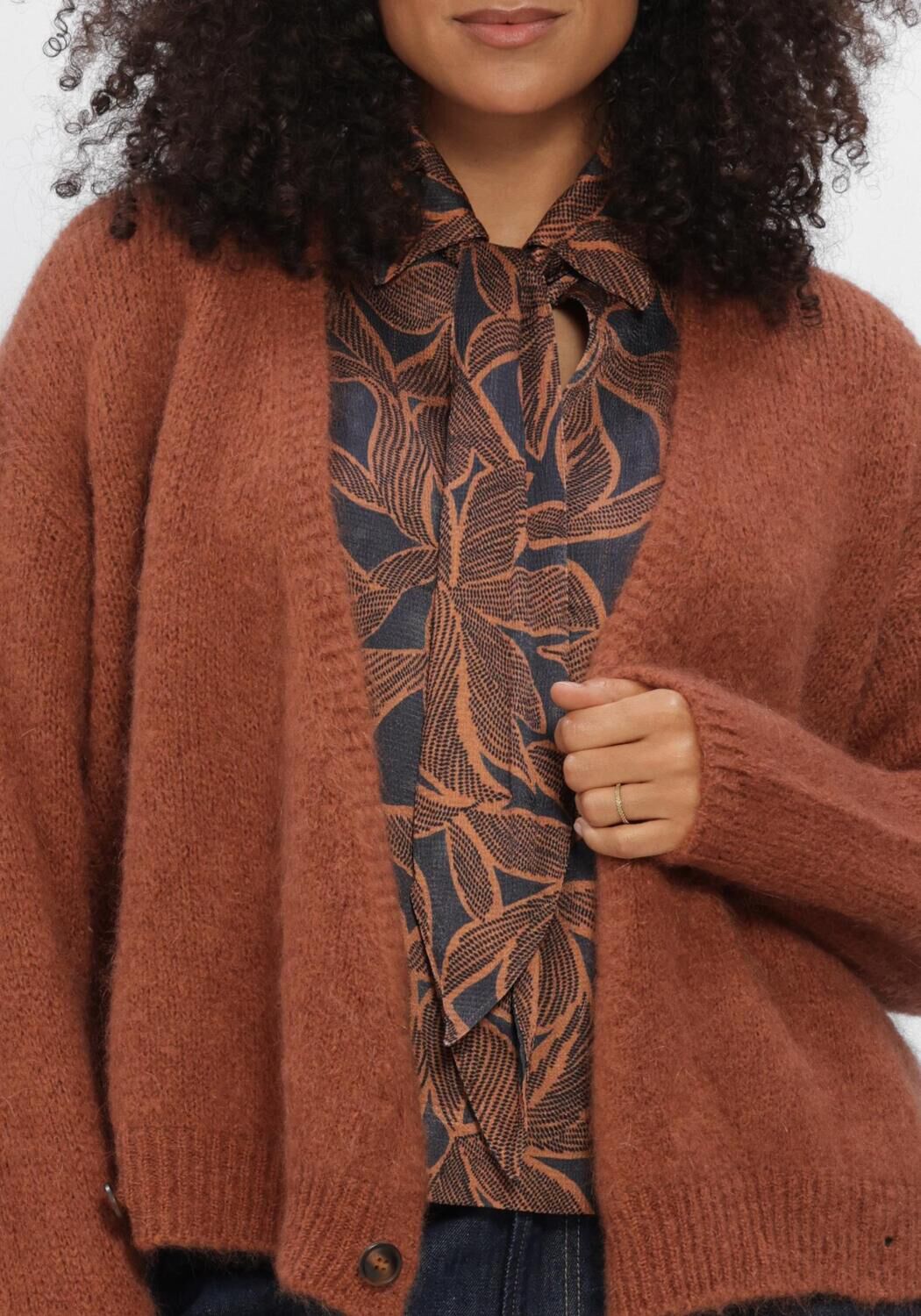 Bruine SUMMUM Vest WRAP CARDIGAN MOHAIR WOOL BLEND KNIT - large