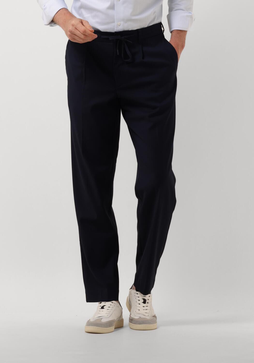 SELECTED HOMME Heren Broeken Slh190-reg Tapered Leroy Pleat Pant Donkerblauw