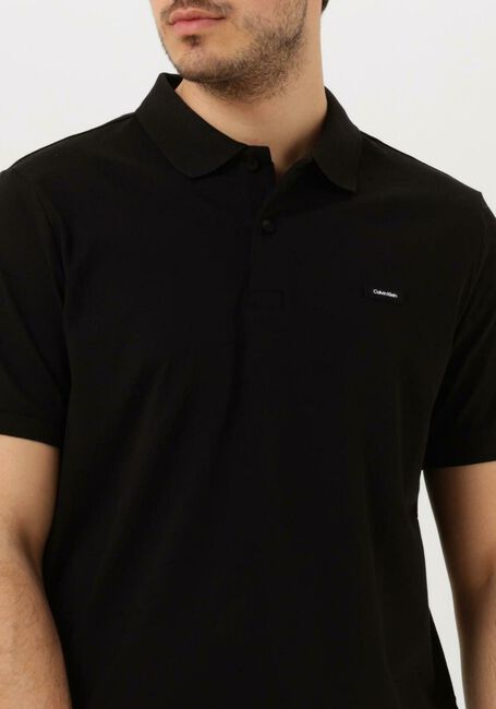 Zwarte CALVIN KLEIN Polo STRETCH PIQUE SLIM BUTTON POLO - large