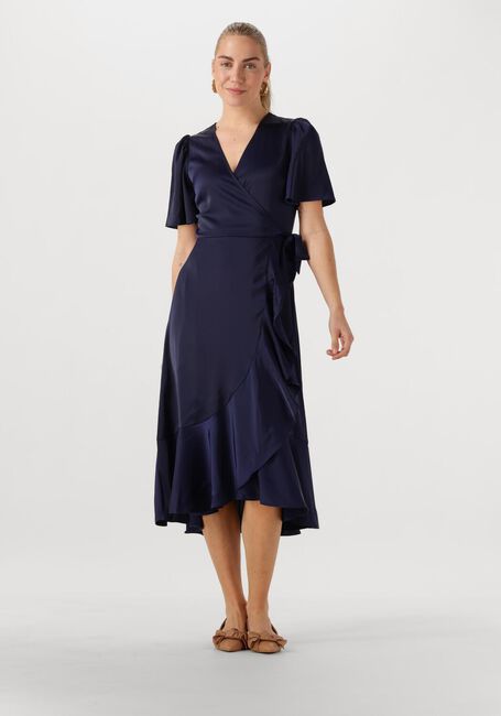 Donkerblauwe Y.A.S. Midi jurk YASTHEA MIDI WRAP DRESS - large