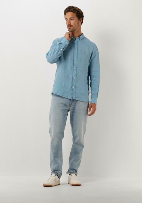 Blauwe TOMMY HILFIGER Casual overhemd PIGMENT DYED LI SOLID RF SHIRT - large