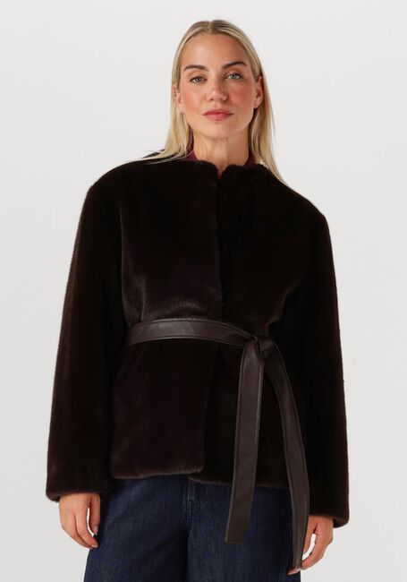 Bruine VANESSA BRUNO Faux fur jas FABU BLOUSON ML - large