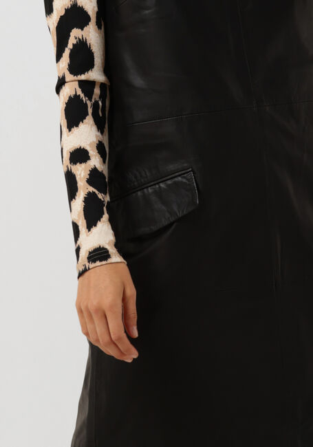 Zwarte CO'COUTURE Mini jurk PHOEBE V-SPENCER LEATHER DRESS - large