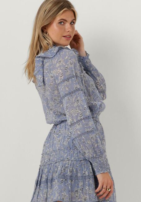 Blauwe NEO NOIR Blouses HARMON S STENCIL FLOWER BLOUSE - large