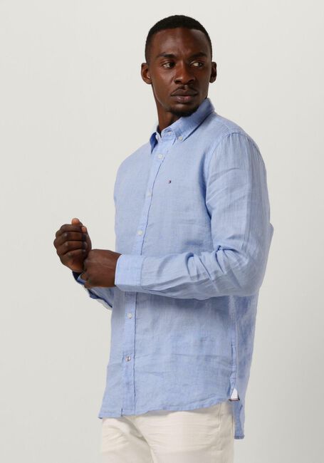 Lichtblauwe TOMMY HILFIGER Casual overhemd PGMENT DYED LI SOLID RF SHIRT - large