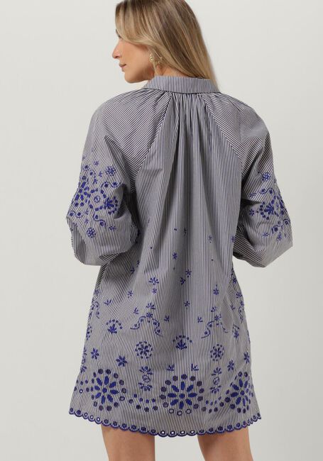 Blauwe SCOTCH & SODA Mini jurk STRIPED SHIRT DRESS WITH EMBROIDERY IN ORGANIC COTTON - large