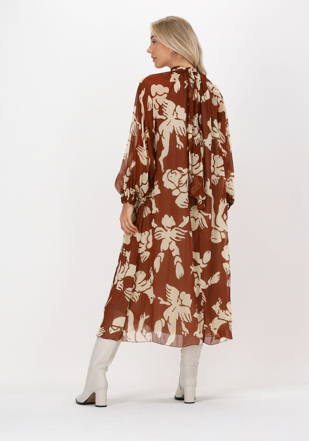 Bruine OTTOD'AME Midi jurk ABITO 2 - large