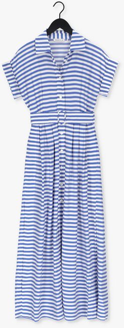 Blauw/wit gestreepte VANILIA Maxi jurk BUTTON LONG DRESS - large