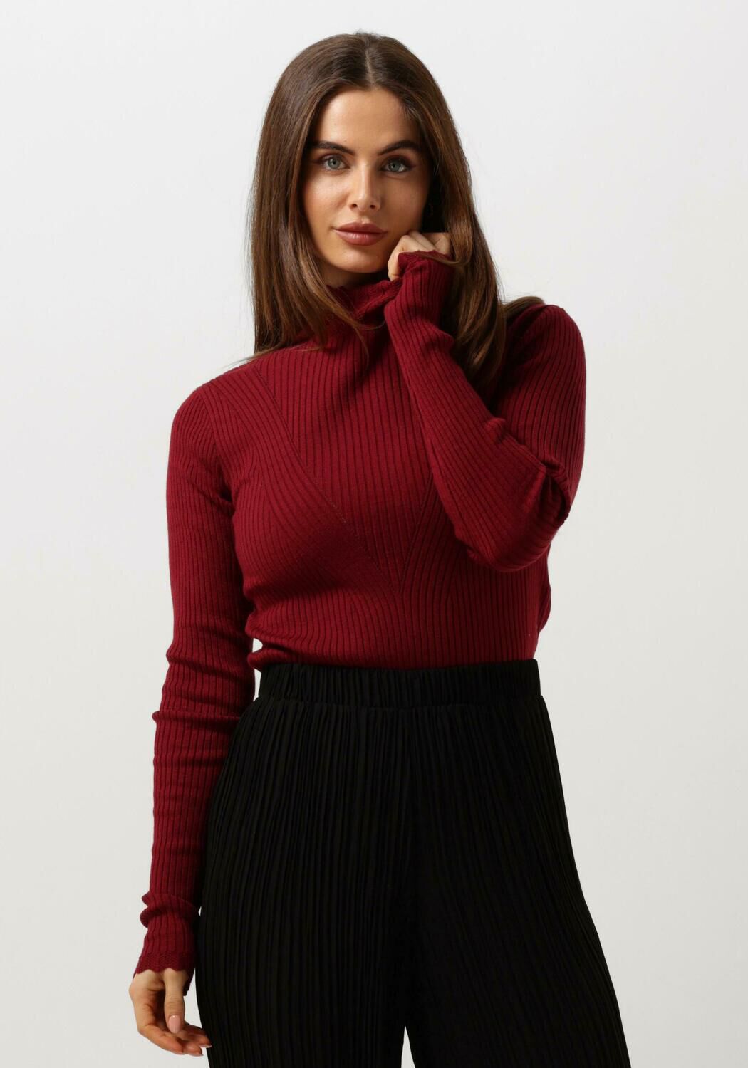 AAIKO Dames Tops & T-shirts Vida Ruffle Vis 301 Sweaters Rood