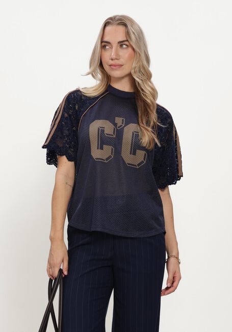 Donkerblauwe CO'COUTURE Sportshirts REENACC LOGO LACE TEE - large