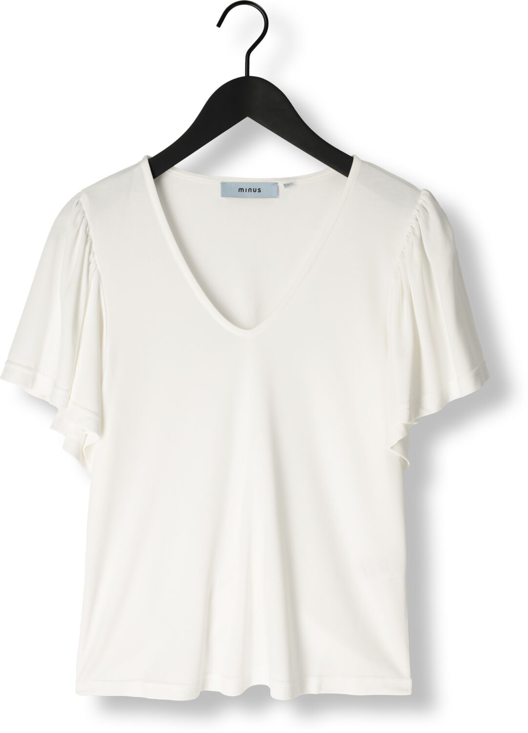 MINUS Dames Tops & T-shirts Rianne V-neck T-shirt Gebroken Wit
