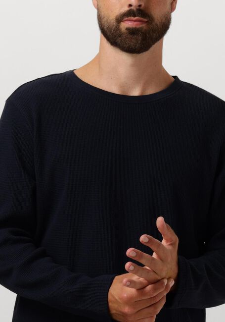 Blauwe ANERKJENDT Polo / T-shirt AKKIKKI L/S WAFFLE TEE - large