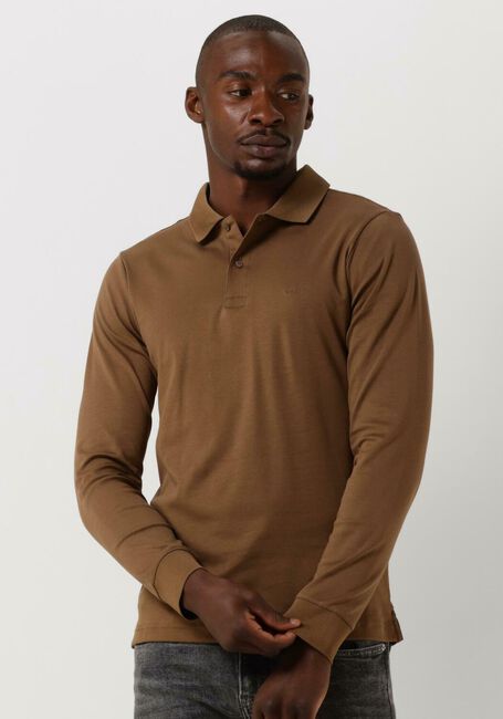 Bruine CALVIN KLEIN Polo SMOOTH COTTON SLIM LS POLO - large