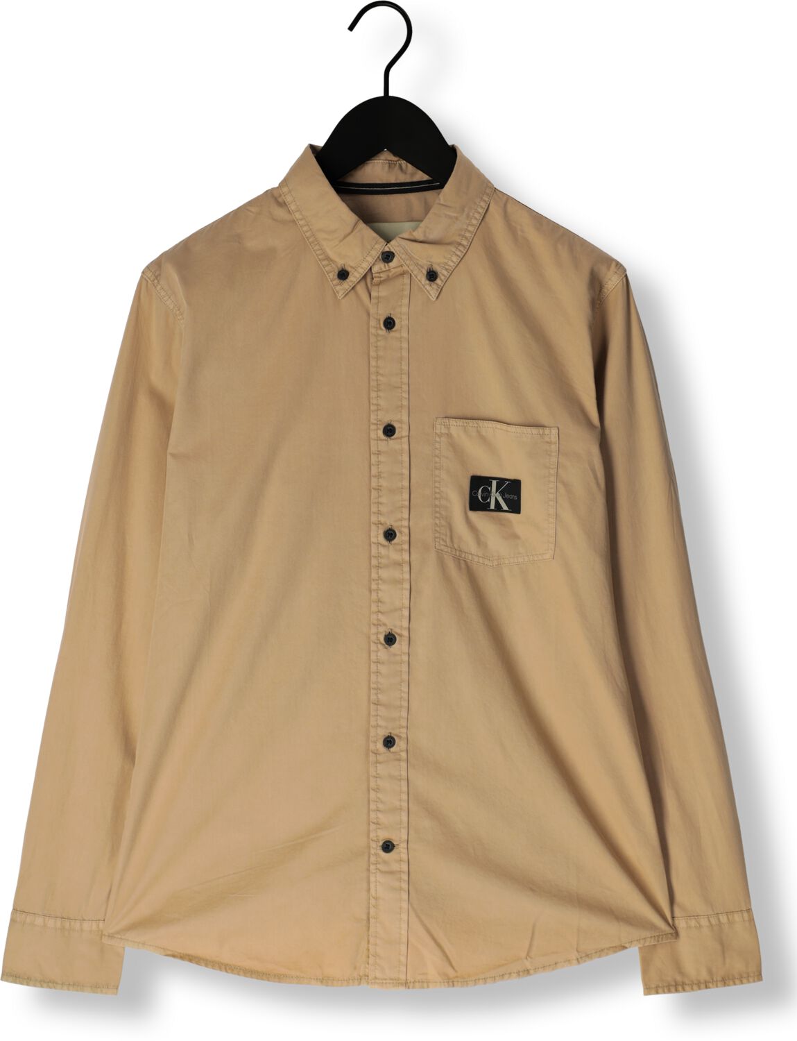 CALVIN KLEIN Heren Overhemden Regular Shirt Beige