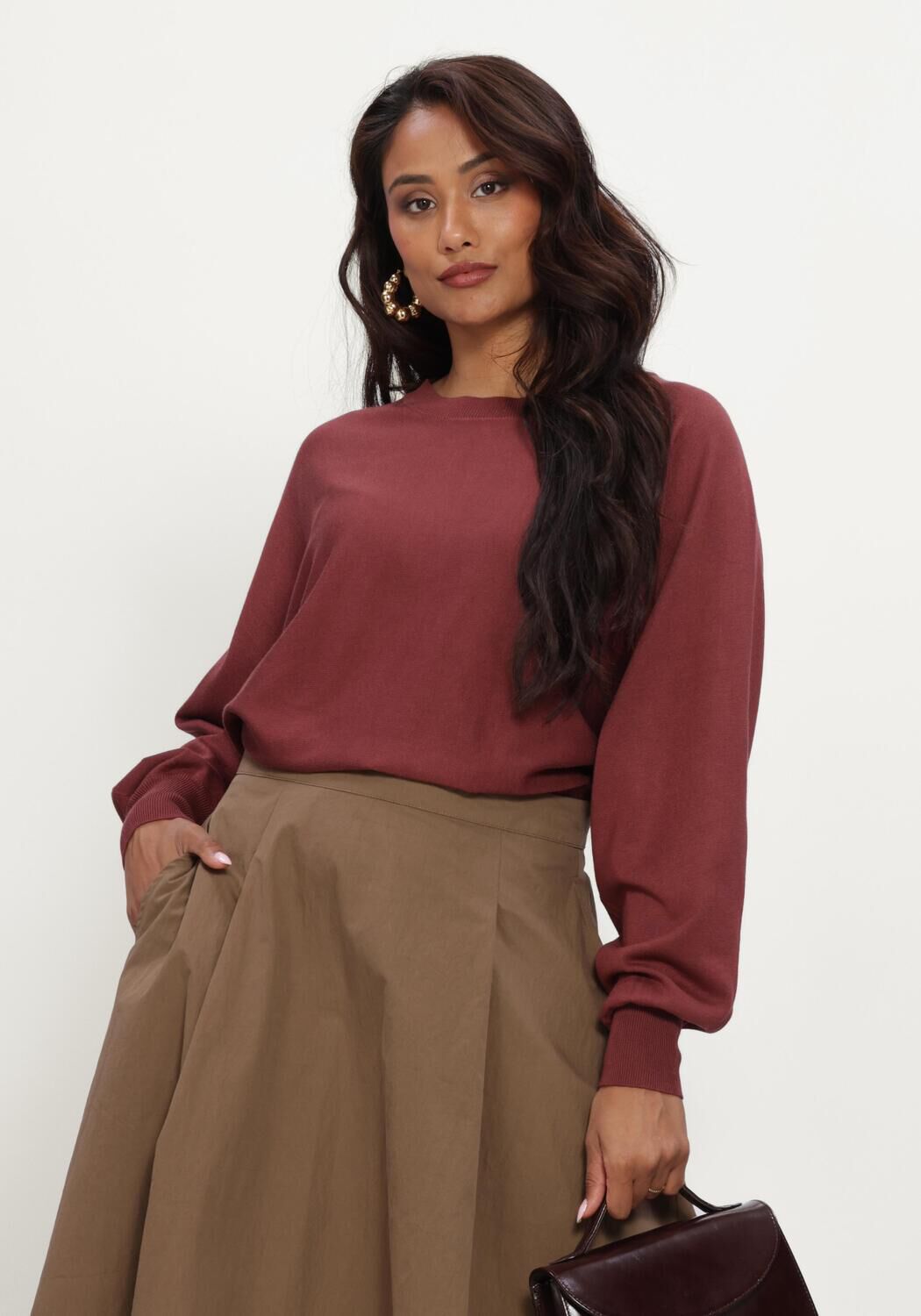 Bordeaux MINUS Trui MSDANA BAT SLEEVE KNIT PULLOVER - large