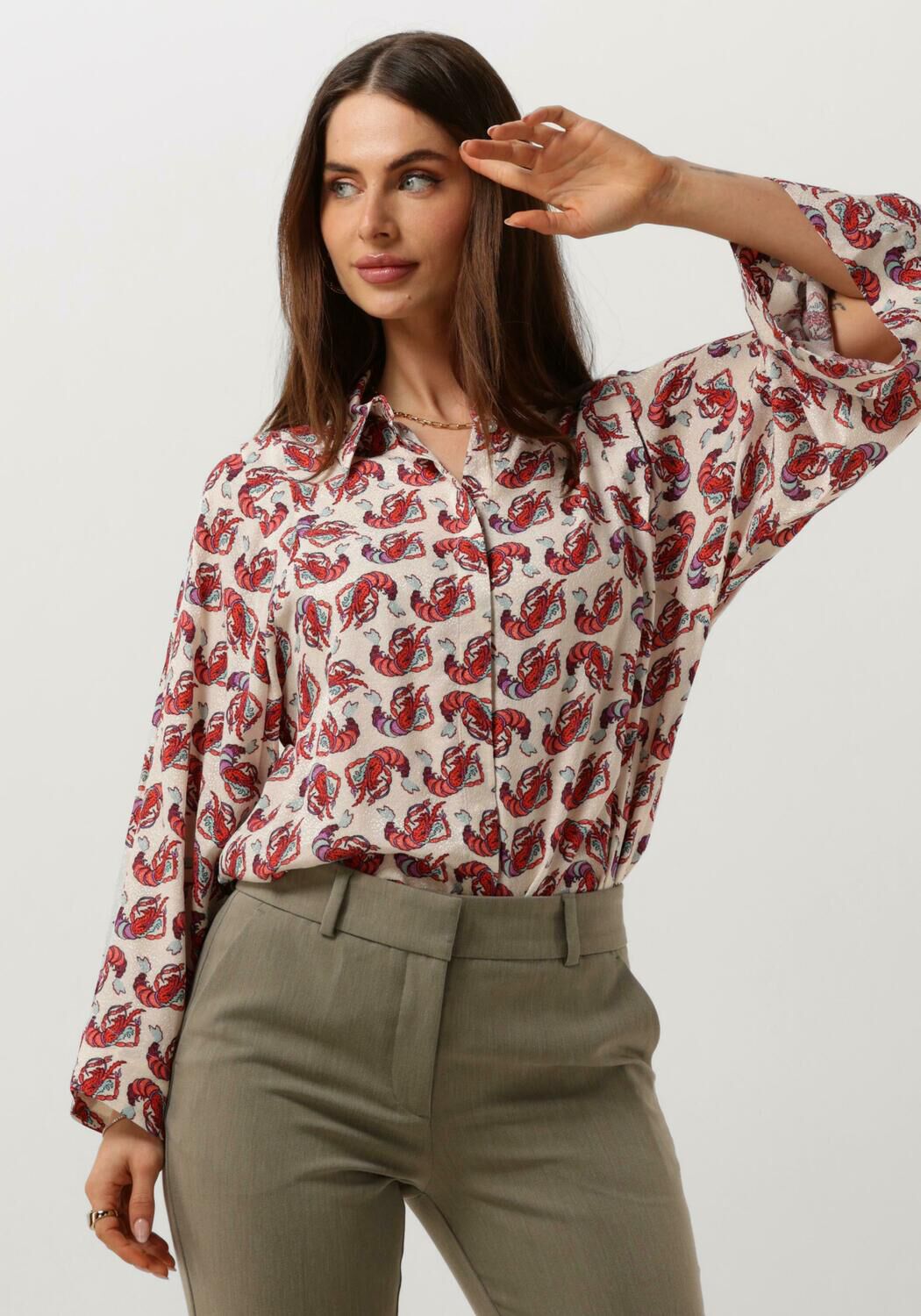 POM AMSTERDAM Dames Blouses Fete Du Shrimp Blouse Roest