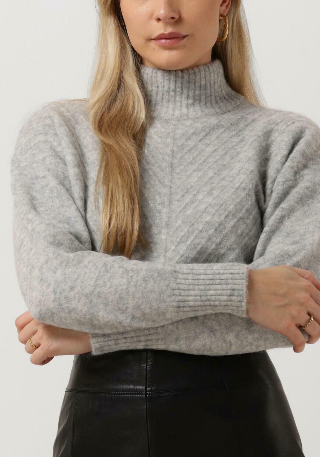 Grijze SELECTED FEMME Coltrui SIF SISSE LS KNIT HIGHNECK Omoda