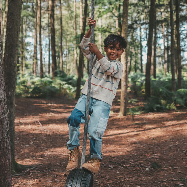 Blauwe YOUR WISHES Straight leg jeans PATCHWORK JEANS - large