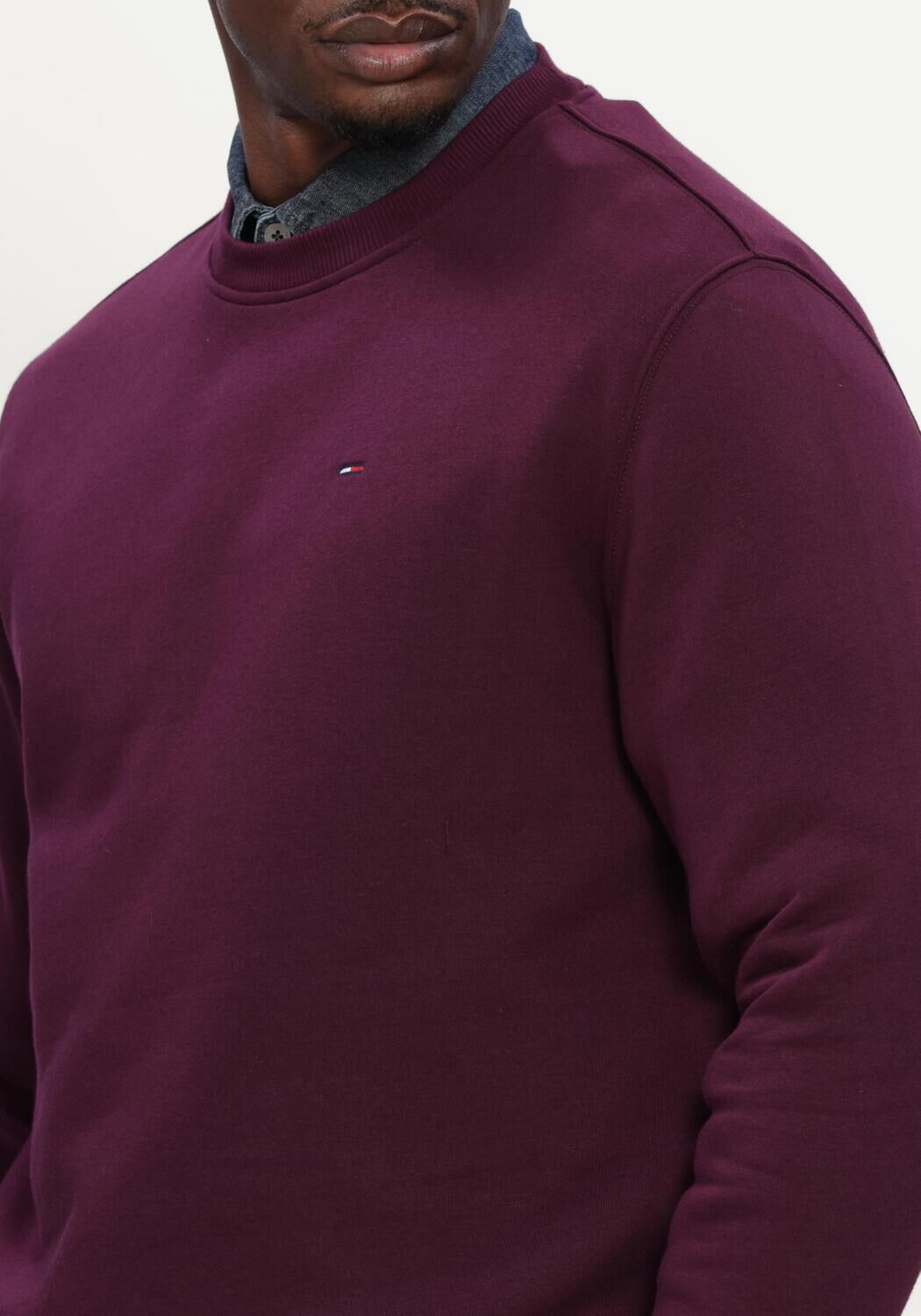 Bordeaux TOMMY JEANS Sweater TJM REG S FLAG CREW EXT - large
