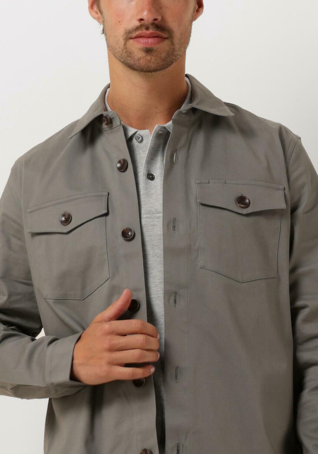 PROFUOMO Heren Overshirts Overshirt Basic Groen