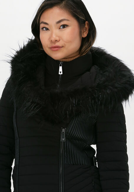 Zwarte GUESS Gewatteerde jas NEW OXANA JACKET - large