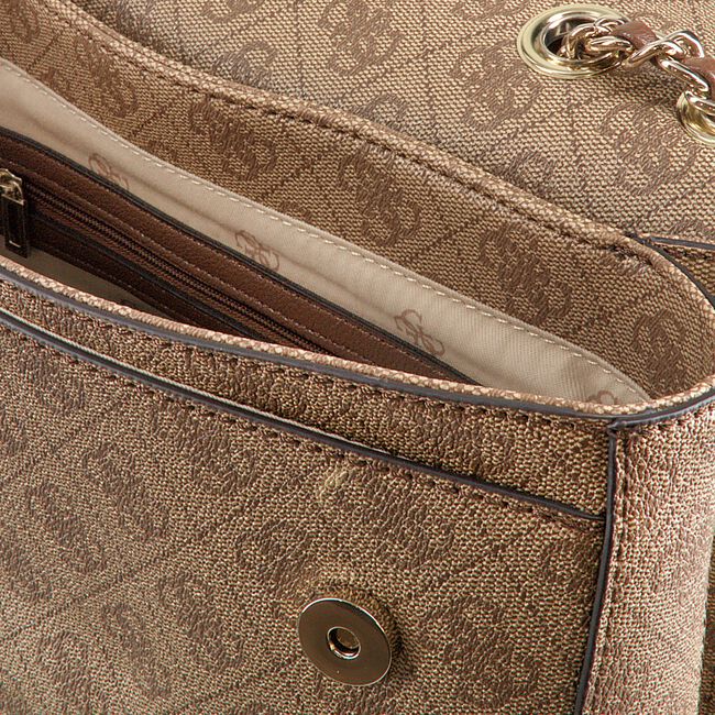 Bruine GUESS Schoudertas LOGO CITY CONVERTIBLE FLAP Bruine GUESS Schoudertas LOGO CITY CONVERTIBLE FLAP - large