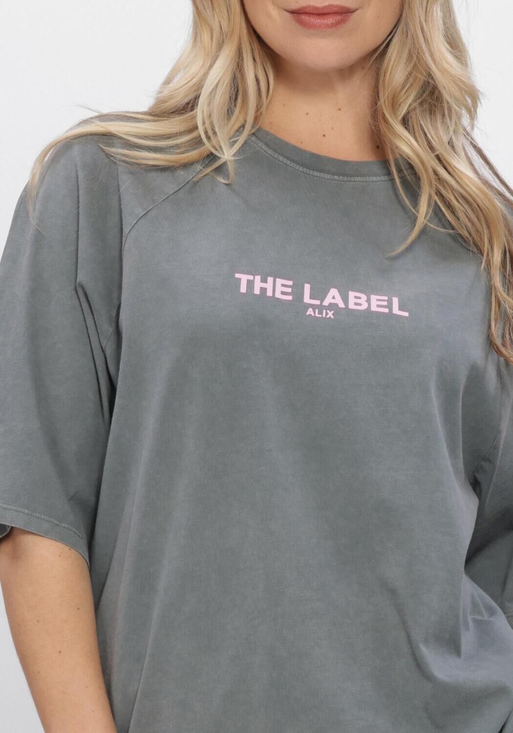 Lichtgrijze ALIX THE LABEL T-shirt LADIES KNITTED RAGLAN T-SHIRT - large