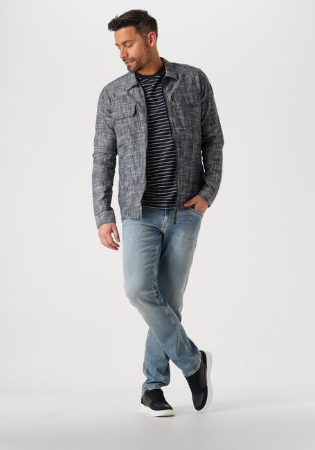 Blauwe PME LEGEND Overshirts LONG SLEEVE SHIRT 2 TONE SLUB - large