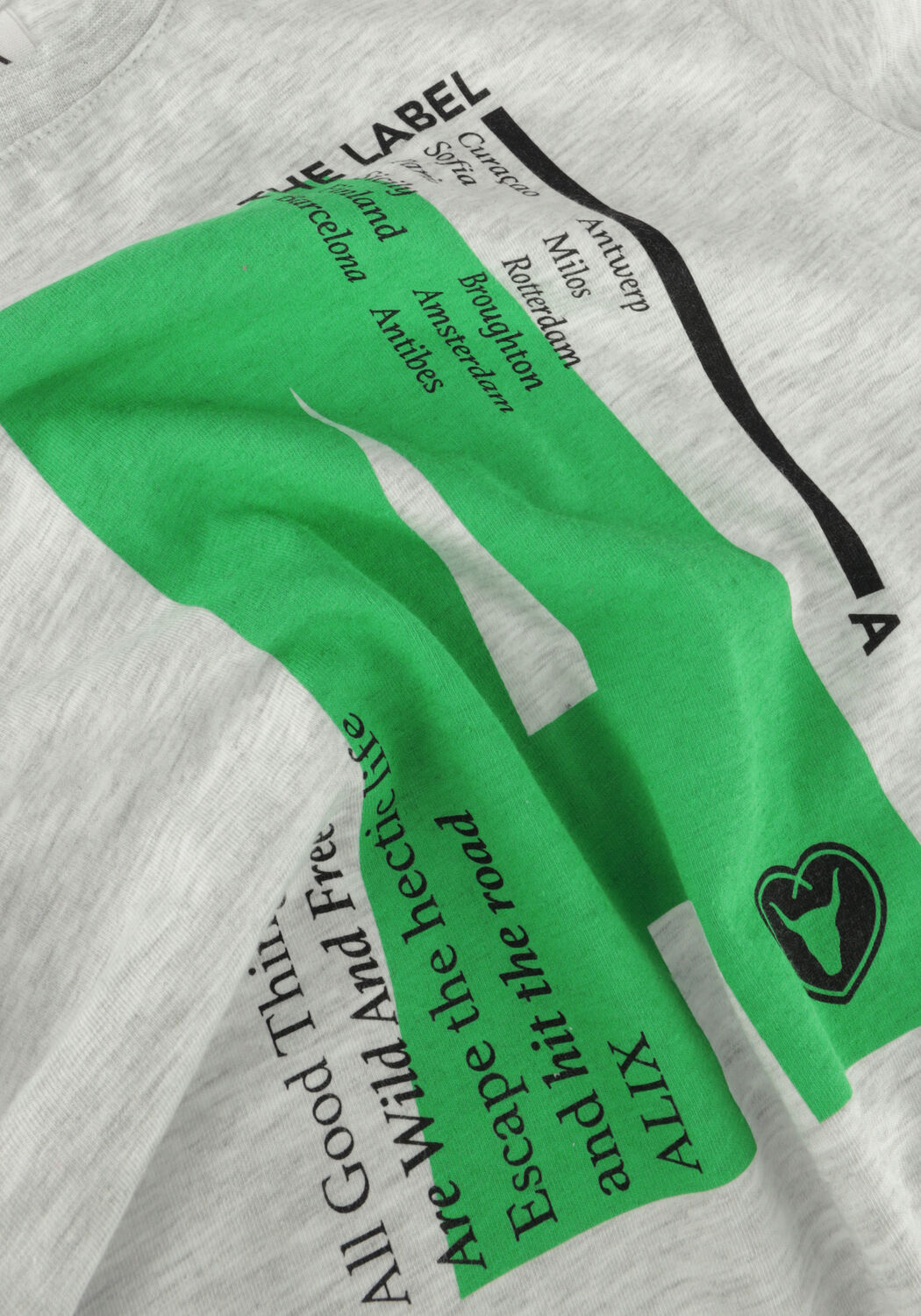 Grijze ALIX MINI T-shirt KIDS KNITTED A PRINT T-SHIRT - large