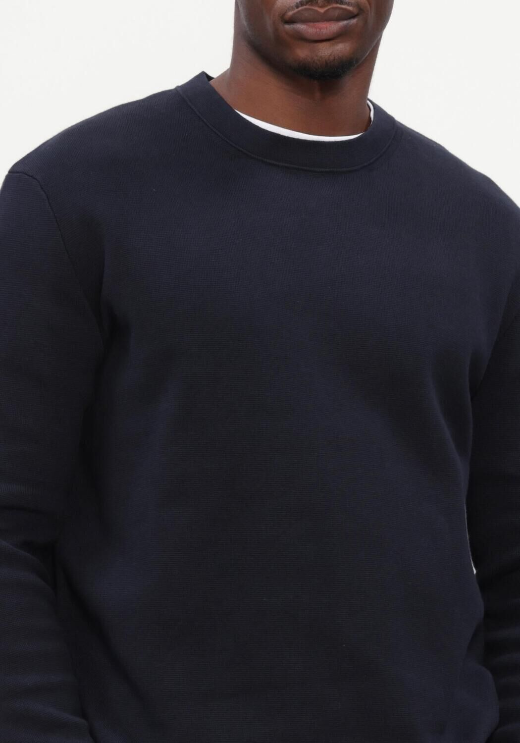 Donkerblauwe SELECTED MEN Sweater SLMMIKE LIGHT LS KNIT CREW NECK - large