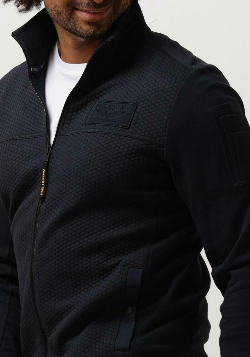 PME LEGEND Heren Truien & Vesten Zip Jacket Jacquard Interlock Sweat Blauw