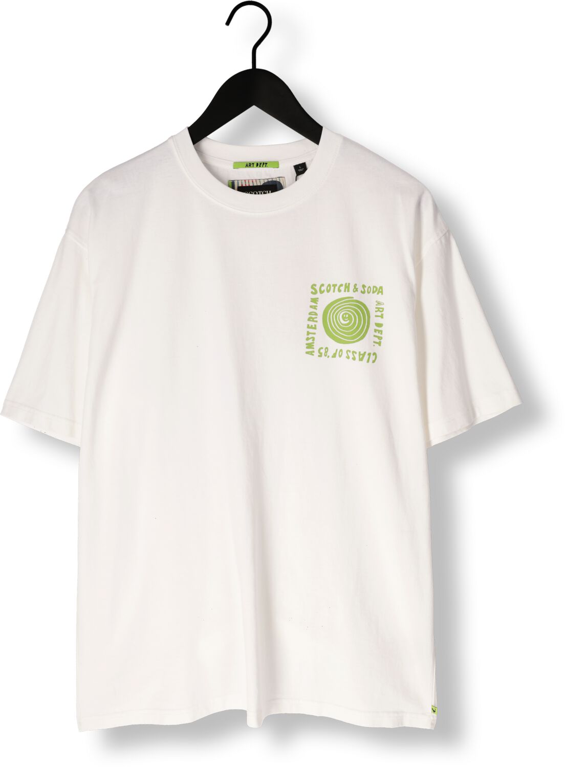 SCOTCH & SODA Heren Polo's & T-shirts Relaxed-fit Washed Artwork T-shirt Wit