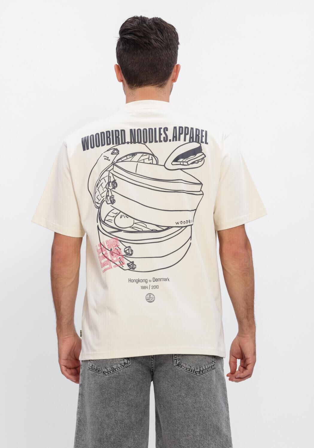Ecru WOODBIRD T-shirt WBBAINE NOPA TEE - large