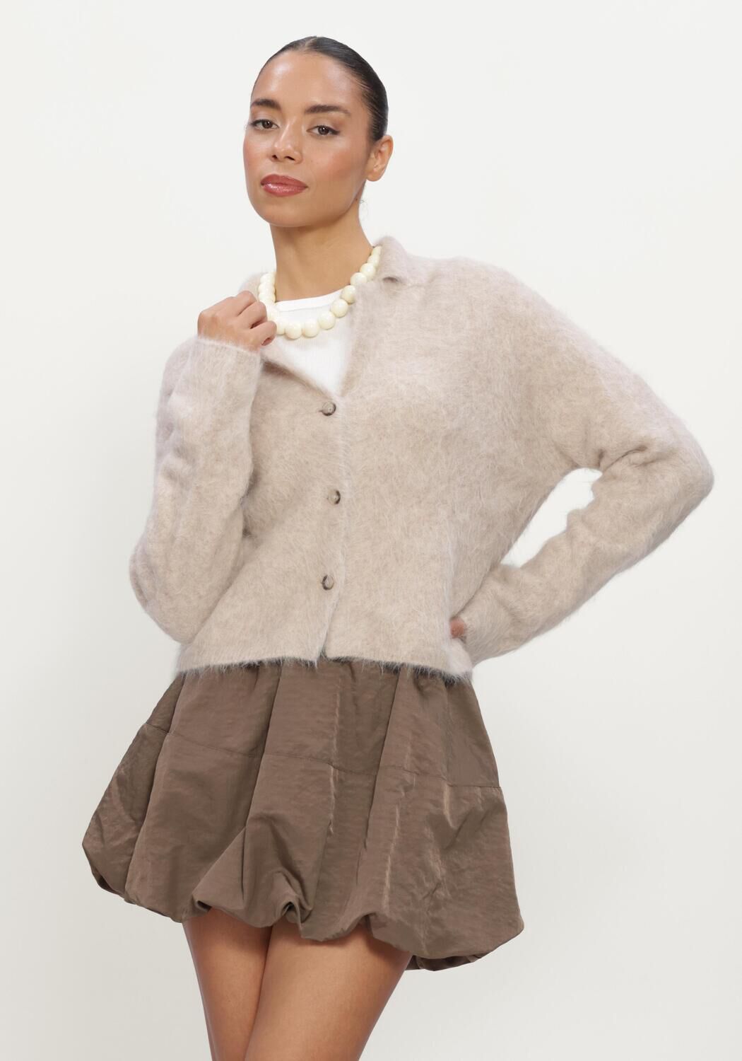 Creme KNIT-TED Truien/vesten NIKI CARDIGAN - large