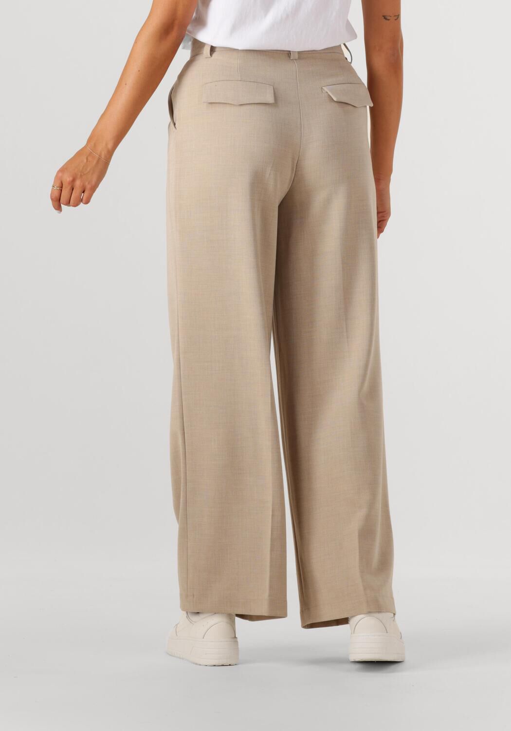 OBJECT Dames Broeken Objivy Hw Wide Pant Beige