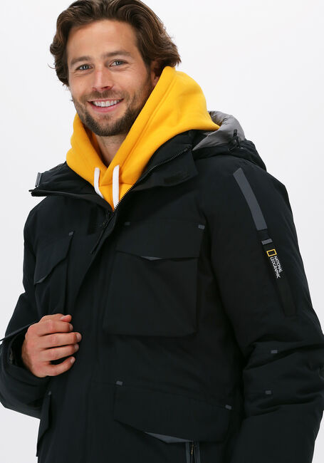 Zwarte NATIONAL GEOGRAPHIC Parka's HOODED ICONIC JACKET - large